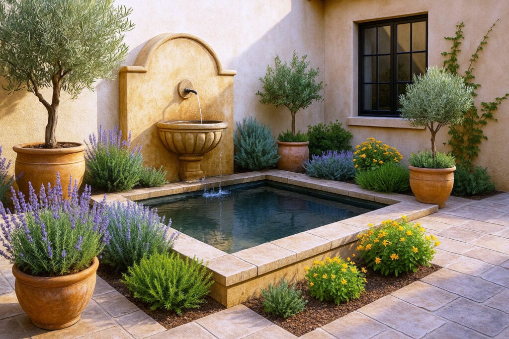 A planter pool idea — Mediterranean Courtyard